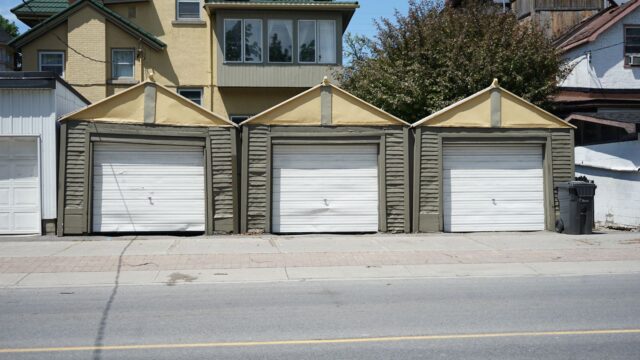 Garages and Building on City Street