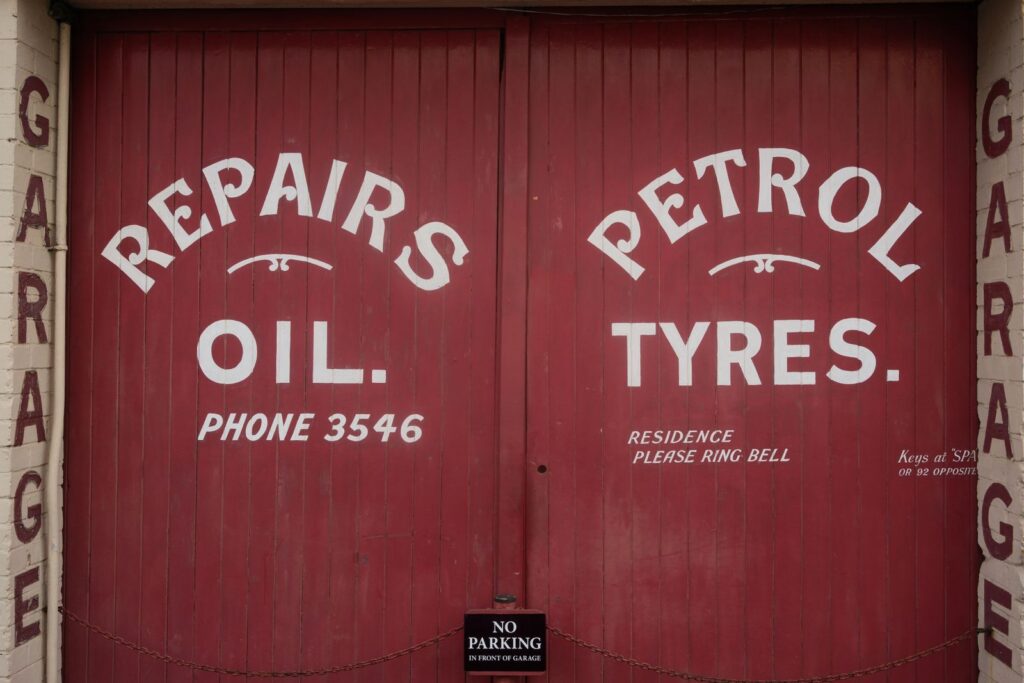 Vintage Garage Door with Retro Signage in Bristol