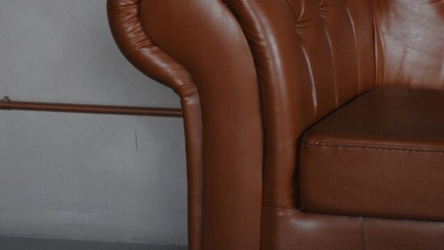 Brown Leather Chesterfield Sofa
